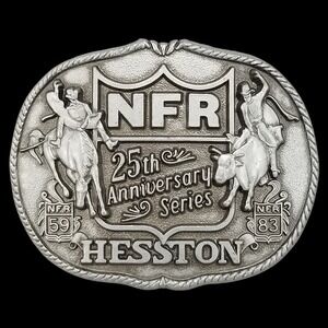 NFR HESSTON 25th Anniversary Series Rodeo Belt Buckle Limited Edition 1959 1983